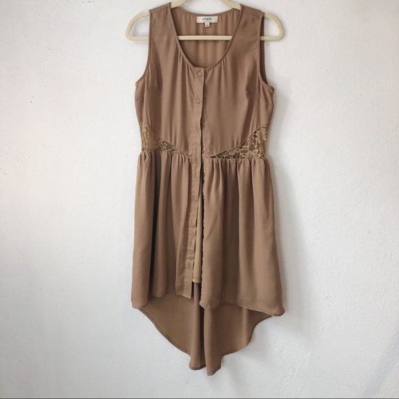 Umgee USA Hi lo dress casual lace side cutouts Lrg - Picture 1 of 9
